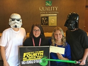May The Fourth Be With You Quality Inn Riverfront Adds Prize Up For Grabs At This Years Annual Bundle of Bucks Charity Raffle 2022