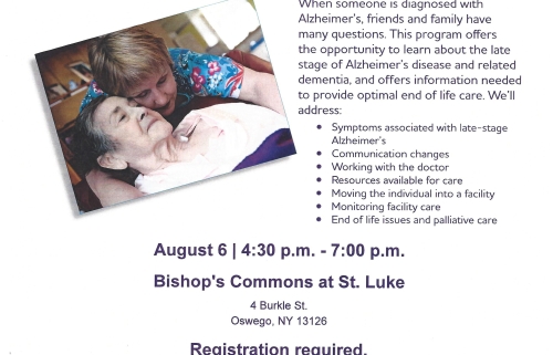 Alzheimer’s Association Workshop “Living with Alzheimer’s: For Late-St...