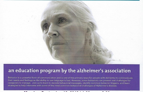 Alzheimer’s Association Educational Program - “Understanding and Respo...