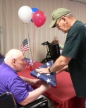 Oswego VFW Presents Flag To St Luke Veterand During Flag Day Ceremony 6 14 18